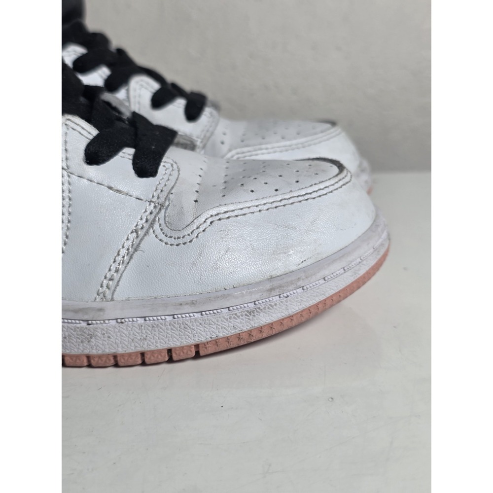 Jordan Air Jordan 1 Mid White Black Pink Sneaker Unisex Kids 1.5Y 554725-180 - Picture 6 of 11